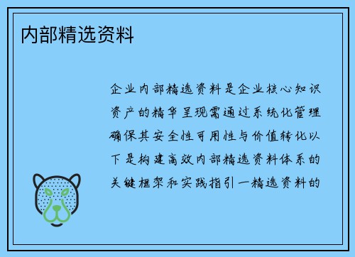 内部精选资料